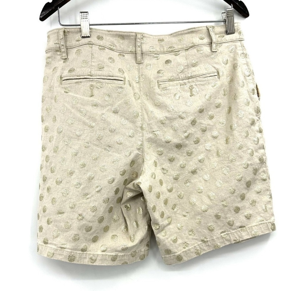 Anthropologie Gold Foil Polka Dot Bermuda Shorts Size 26 - Picture 4 of 5